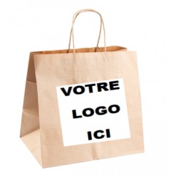 SAC CABAS BRUN PERSONNALISE 32 X 21 X 28.5 CM