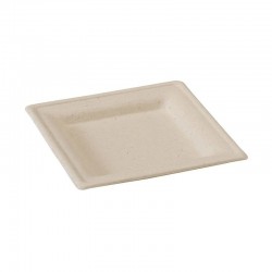 ASSIETTE PULPE CARRE NATURELLE 20 CM