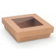 BOITE CARRE BRUN AVEC FENETRE 95 X 95 MM