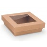 BOITE CARRE BRUN AVEC FENETRE 95 X 95 MM