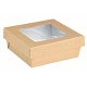 BOITE CARRE BRUN AVEC FENETRE 95 X 95 MM