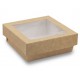 BOITE CARRE BRUN AVEC FENETRE 115 X 115 MM