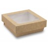 BOITE CARRE BRUN AVEC FENETRE 115 X 115 MM