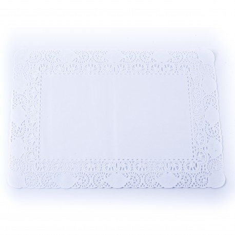 DENTELLE RECTANGULAIRE BLANCHE 210X150 MM